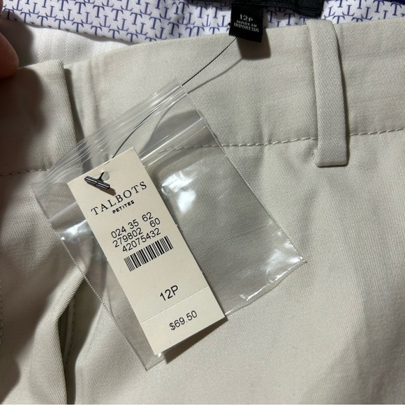 New Talbots Petite Chelsea Capri Crop Pants Size 12P Tan BNWT - Picture 4 of 6